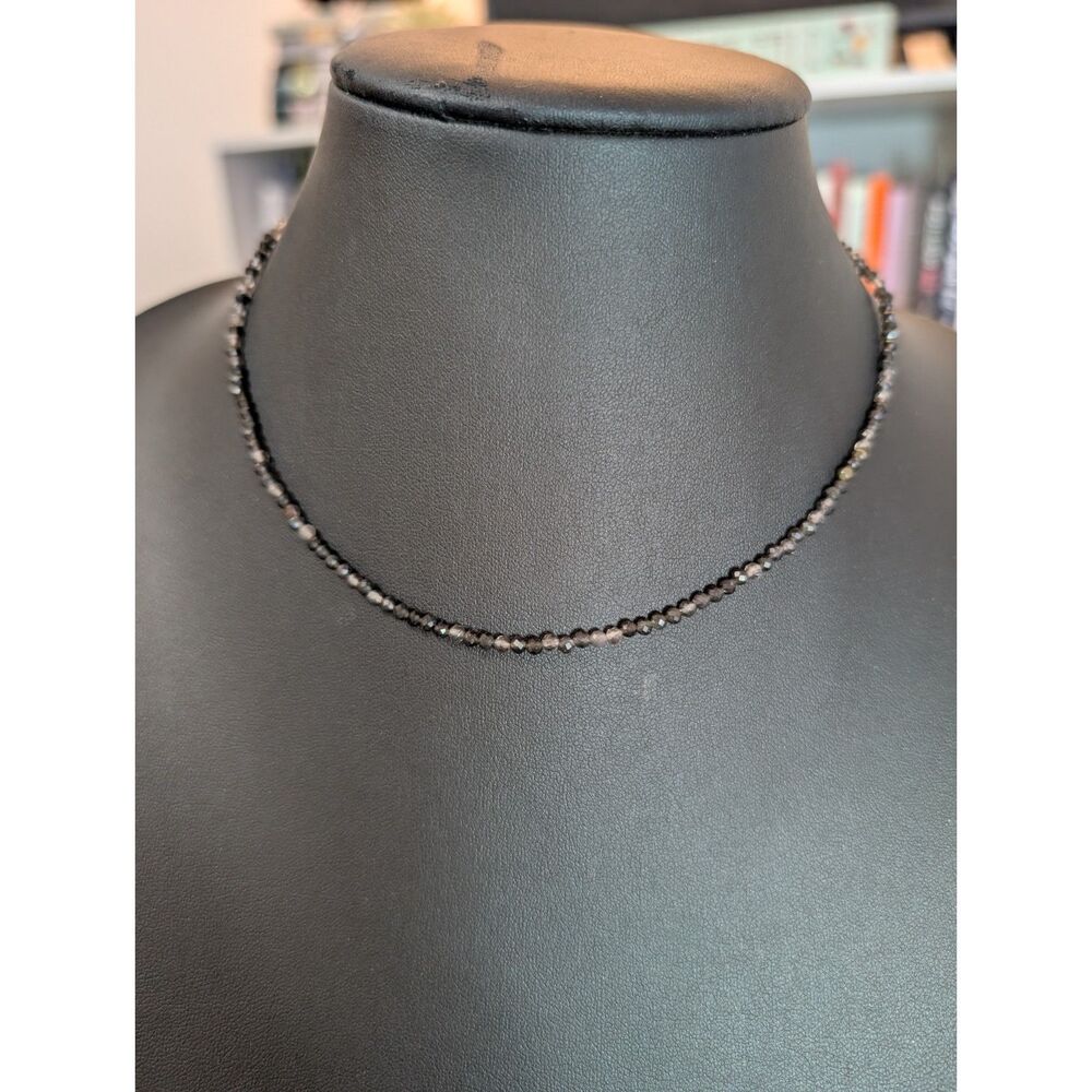 Smoky Faceted Bead Necklace 16 inches